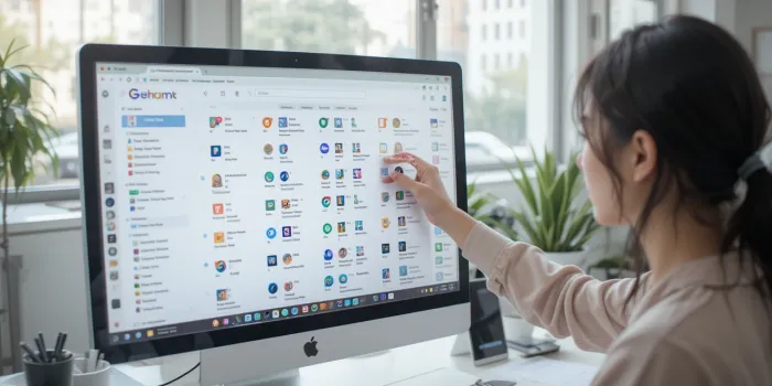 브라우저 북마크 폴더를 정리 중인 장면